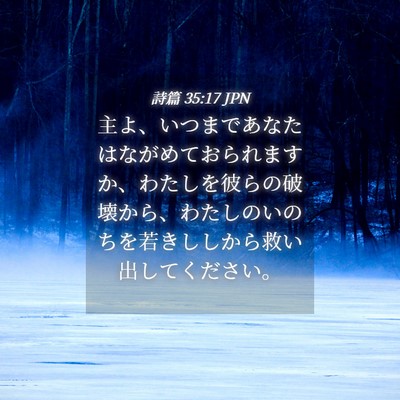Picture 04 - 詩篇 35:17 JPN - 主よ、いつまであなたはながめてお - Bible Verse Picture
