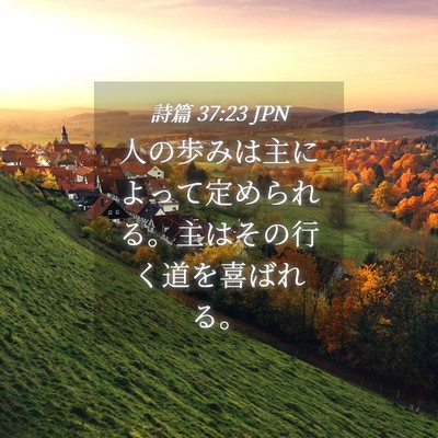 Picture 04 - 詩篇 37:23 JPN - 人の歩みは主によって定められる。 - Bible Verse Picture
