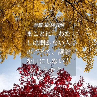 Picture 04 - 詩篇 38:14 JPN - まことに、わたしは聞かない人のご - Bible Verse Picture