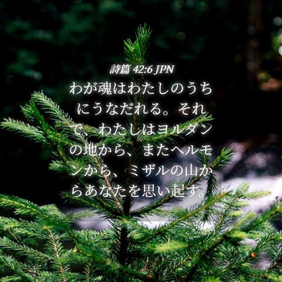 Picture 04 - 詩篇 42:6 JPN - わが魂はわたしのうちにうなだれる - Bible Verse Picture