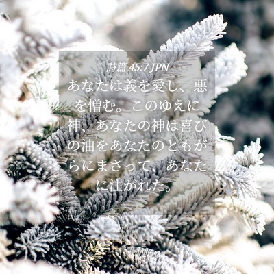 Picture 04 - 詩篇 45:7 JPN - あなたは義を愛し、悪を憎む。この - Bible Verse Picture