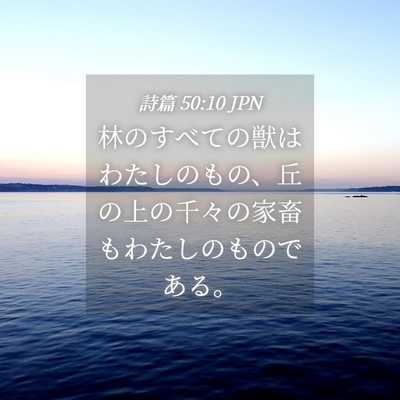 Picture 04 - 詩篇 50:10 JPN - 林のすべての獣はわたしのもの、丘 - Bible Verse Picture