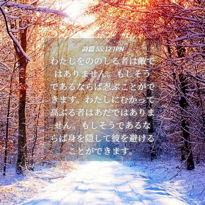 Picture 04 - 詩篇 55:12 JPN - わたしをののしる者は敵ではありま - Bible Verse Picture