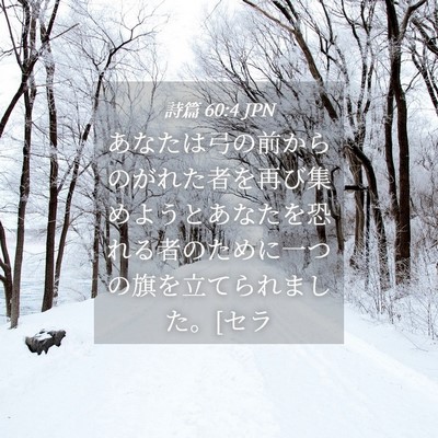 Picture 04 - 詩篇 60:4 JPN - あなたは弓の前からのがれた者を再 - Bible Verse Picture