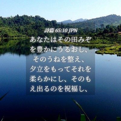 Picture 04 - 詩篇 65:10 JPN - あなたはその田みぞを豊かにうるお - Bible Verse Picture