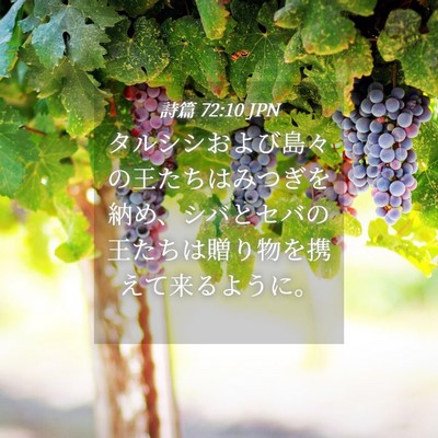 Picture 04 - 詩篇 72:10 JPN - タルシシおよび島々の王たちはみつ - Bible Verse Picture