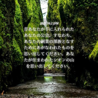 Picture 04 - 詩篇 74:2 JPN - 昔あなたが手に入れられたあなたの - Bible Verse Picture