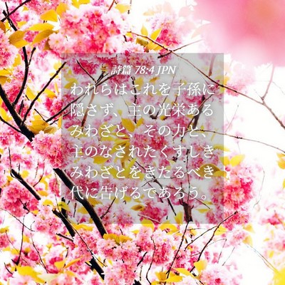 Picture 04 - 詩篇 78:4 JPN - われらはこれを子孫に隠さず、主の - Bible Verse Picture