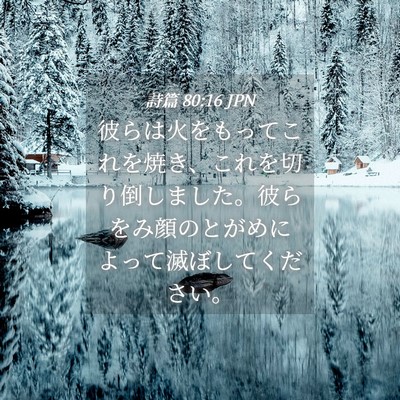 Picture 04 - 詩篇 80:16 JPN - 彼らは火をもってこれを焼き、これ - Bible Verse Picture