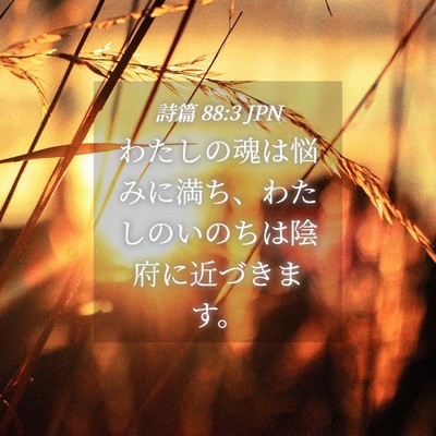 Picture 04 - 詩篇 88:3 JPN - わたしの魂は悩みに満ち、わたしの - Bible Verse Picture
