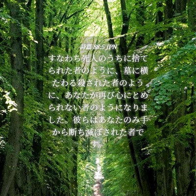 Picture 04 - 詩篇 88:5 JPN - すなわち死人のうちに捨てられた者 - Bible Verse Picture