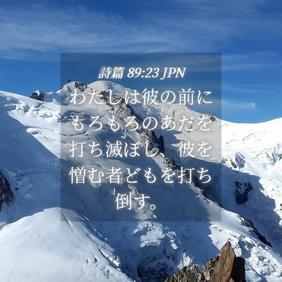 Picture 04 - 詩篇 89:23 JPN - わたしは彼の前にもろもろのあだを - Bible Verse Picture