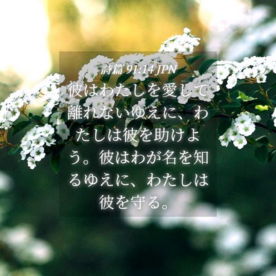 Picture 04 - 詩篇 91:14 JPN - 彼はわたしを愛して離れないゆえに - Bible Verse Picture