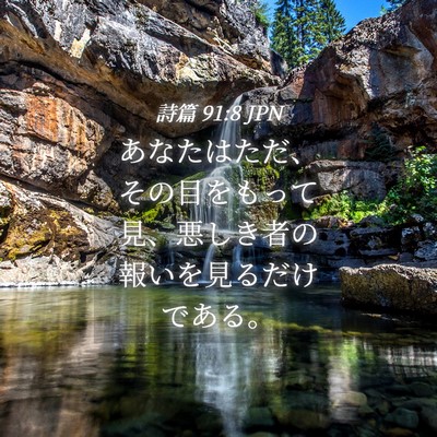 Picture 04 - 詩篇 91:8 JPN - あなたはただ、その目をもって見、 - Bible Verse Picture