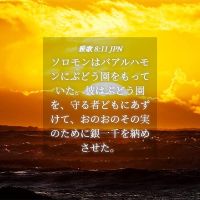Picture 04 - 雅歌 8:11 JPN - ソロモンはバアルハモンにぶどう園 - Bible Verse Picture