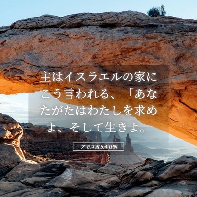 Picture 05 - アモス書 5:4 JPN - 主はイスラエルの家にこう言われる - Bible Verse Picture