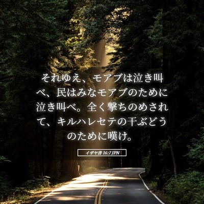 Picture 05 - イザヤ書 16:7 JPN - それゆえ、モアブは泣き叫べ、民は - Bible Verse Picture