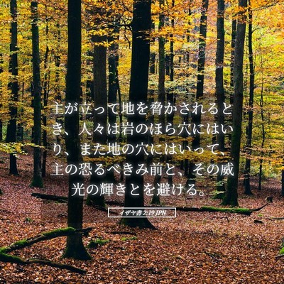 Picture 05 - イザヤ書 2:19 JPN - 主が立って地を脅かされるとき、人 - Bible Verse Picture