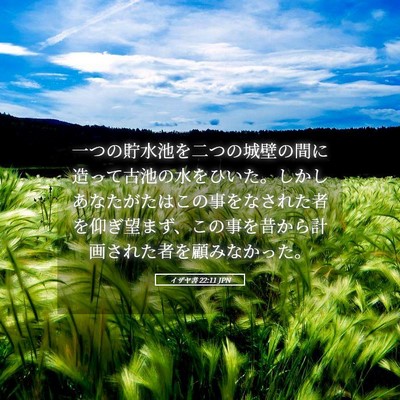 Picture 05 - イザヤ書 22:11 JPN - 一つの貯水池を二つの城壁の間に造 - Bible Verse Picture