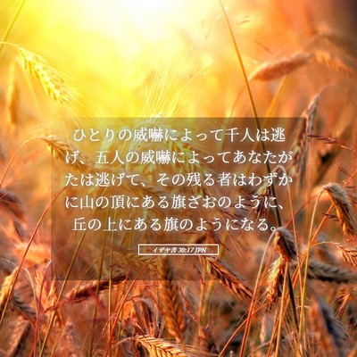 Picture 05 - イザヤ書 30:17 JPN - ひとりの威嚇によって千人は逃げ、 - Bible Verse Picture