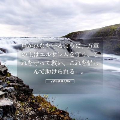 Picture 05 - イザヤ書 31:5 JPN - 鳥がひなを守るように、万軍の主は - Bible Verse Picture