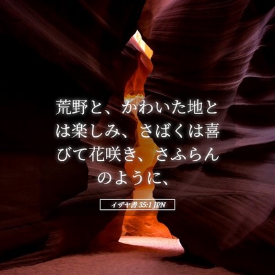 Picture 05 - イザヤ書 35:1 JPN - 荒野と、かわいた地とは楽しみ、さ - Bible Verse Picture
