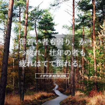 Picture 05 - イザヤ書 40:30 JPN - 年若い者も弱り、かつ疲れ、壮年の - Bible Verse Picture