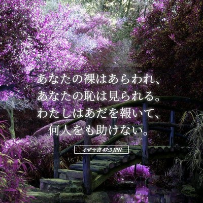 Picture 05 - イザヤ書 47:3 JPN - あなたの裸はあらわれ、あなたの恥 - Bible Verse Picture