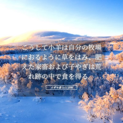 Picture 05 - イザヤ書 5:17 JPN - こうして小羊は自分の牧場におるよ - Bible Verse Picture