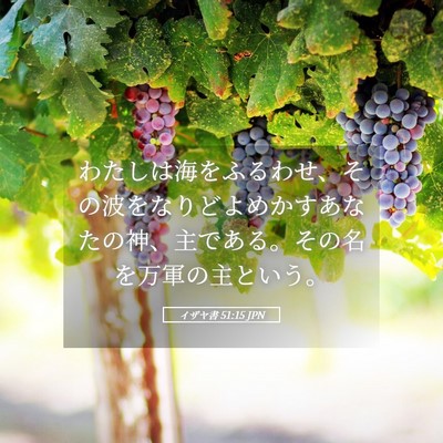 Picture 05 - イザヤ書 51:15 JPN - わたしは海をふるわせ、その波をな - Bible Verse Picture