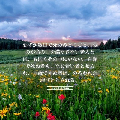 Picture 05 - イザヤ書 65:20 JPN - わずか数日で死ぬみどりごと、おの - Bible Verse Picture