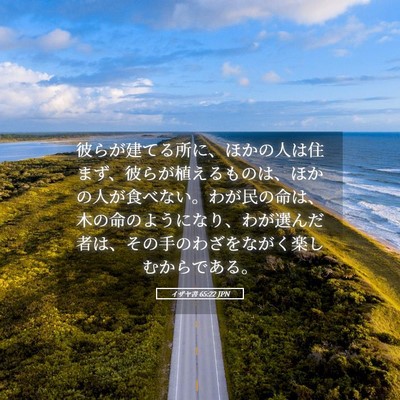Picture 05 - イザヤ書 65:22 JPN - 彼らが建てる所に、ほかの人は住ま - Bible Verse Picture