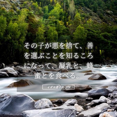 Picture 05 - イザヤ書 7:15 JPN - その子が悪を捨て、善を選ぶことを - Bible Verse Picture