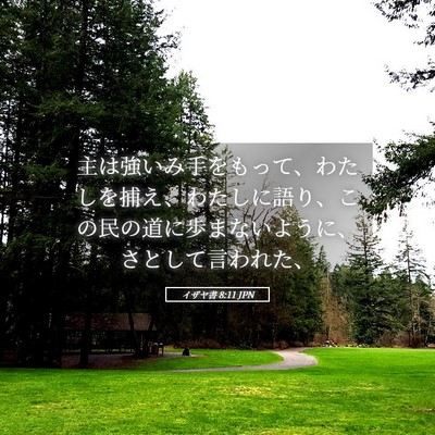 Picture 05 - イザヤ書 8:11 JPN - 主は強いみ手をもって、わたしを捕 - Bible Verse Picture