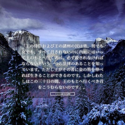 Picture 05 - エステル記 4:11 JPN - 「王の侍臣および王の諸州の民は皆 - Bible Verse Picture
