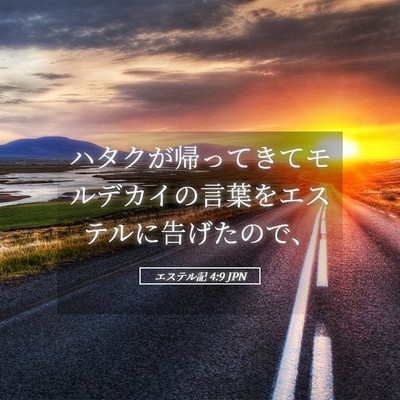 Picture 05 - エステル記 4:9 JPN - ハタクが帰ってきてモルデカイの言 - Bible Verse Picture