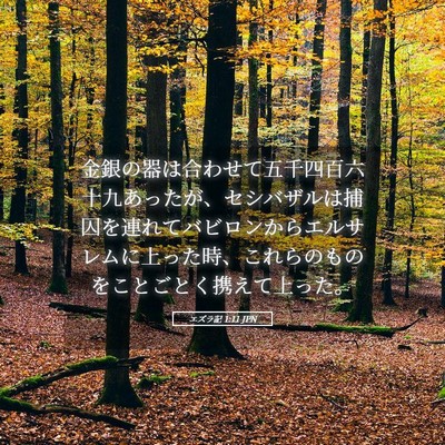 Picture 05 - エズラ記 1:11 JPN - 金銀の器は合わせて五千四百六十九 - Bible Verse Picture