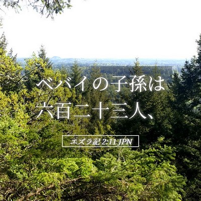 Picture 05 - エズラ記 2:11 JPN - ベバイの子孫は六百二十三人、 - Bible Verse Picture