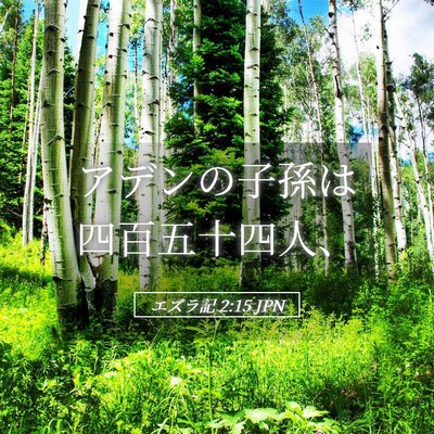 Picture 05 - エズラ記 2:15 JPN - アデンの子孫は四百五十四人、 - Bible Verse Picture