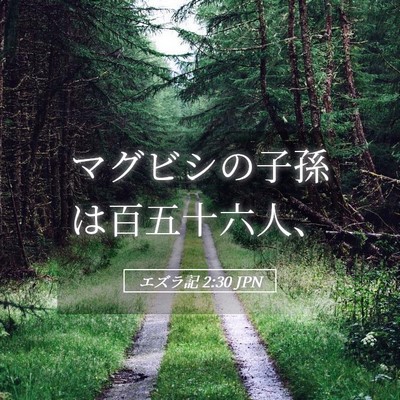 Picture 05 - エズラ記 2:30 JPN - マグビシの子孫は百五十六人、 - Bible Verse Picture