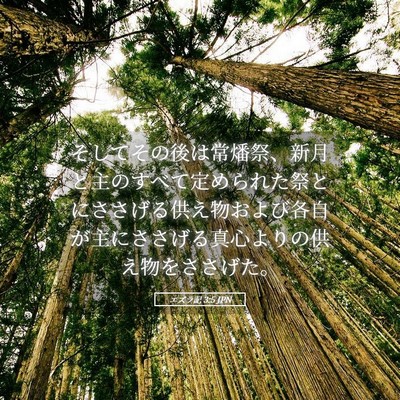 Picture 05 - エズラ記 3:5 JPN - そしてその後は常燔祭、新月と主の - Bible Verse Picture