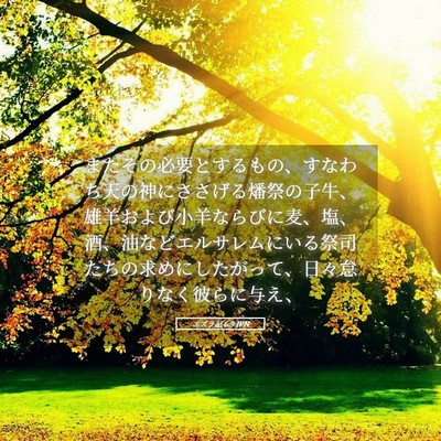 Picture 05 - エズラ記 6:9 JPN - またその必要とするもの、すなわち - Bible Verse Picture