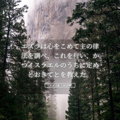 Picture 05 - エズラ記 7:10 JPN - エズラは心をこめて主の律法を調べ - Bible Verse Picture