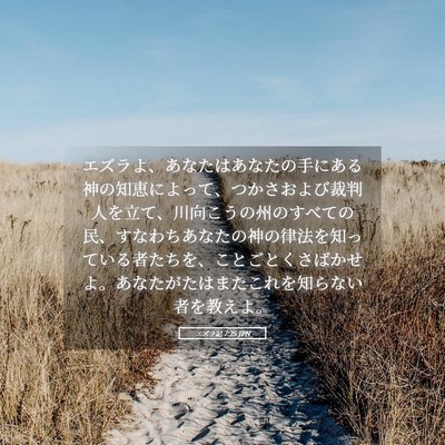 Picture 05 - エズラ記 7:25 JPN - エズラよ、あなたはあなたの手にあ - Bible Verse Picture