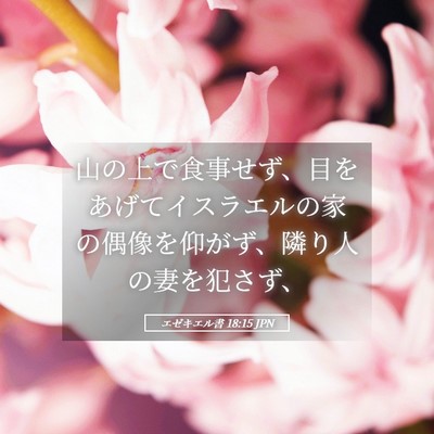 Picture 05 - エゼキエル書 18:15 JPN - 山の上で食事せず、目をあげてイス - Bible Verse Picture