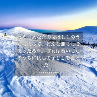 Picture 05 - エゼキエル書 19:2 JPN - 言え、あなたの母はししのうちにあ - Bible Verse Picture
