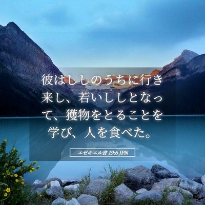 Picture 05 - エゼキエル書 19:6 JPN - 彼はししのうちに行き来し、若いし - Bible Verse Picture