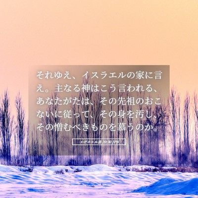 Picture 05 - エゼキエル書 20:30 JPN - それゆえ、イスラエルの家に言え。 - Bible Verse Picture