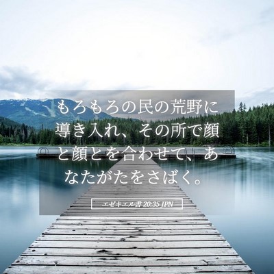 Picture 05 - エゼキエル書 20:35 JPN - もろもろの民の荒野に導き入れ、そ - Bible Verse Picture