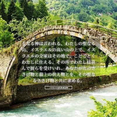 Picture 05 - エゼキエル書 20:40 JPN - 主なる神は言われる、わたしの聖な - Bible Verse Picture